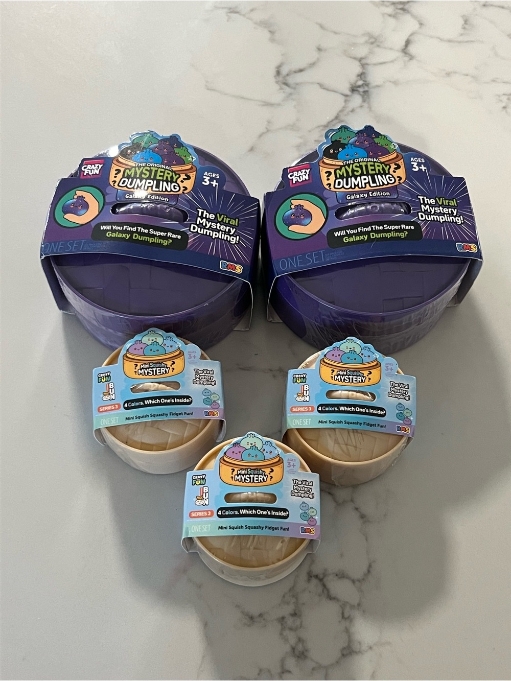 Five Below Mystery Dumpling Galaxy Edition x2 and 3 mini